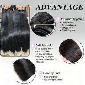 XIANYUN Brazilian virgin straight bundles 22 inch reveal smooth, thick length ideal for dramatic looks.