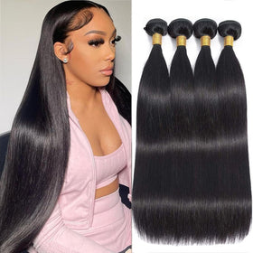 XIANYUN 22-inch straight hair bundles with weft for natural daily wear