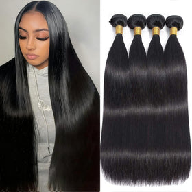 XIANYUN straight bundles on model demonstrate natural drape and seamless blending.