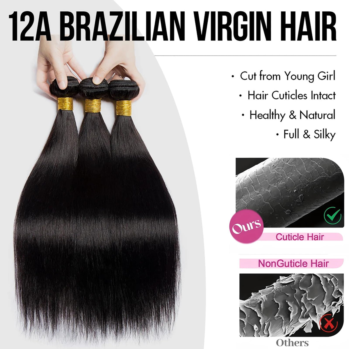 XIANYUN straight hair bundles 24 inch showing smooth texture for versatile styling.