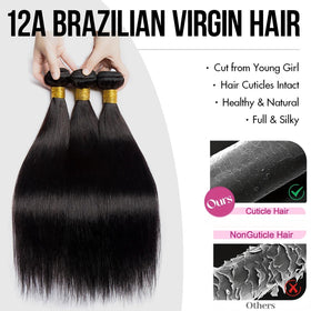 XIANYUN straight hair bundles 24 inch showing smooth texture for versatile styling.