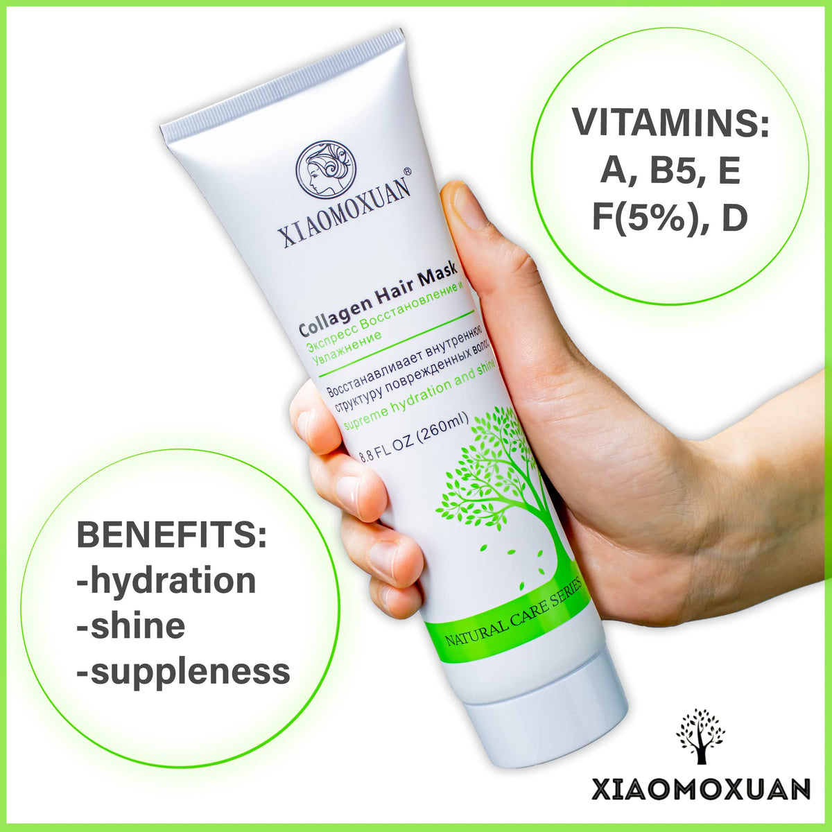 Xiaomoxuan Color-treated hair mask delivering protective moisture without sulfates.