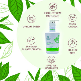 Xiaomoxuan Tea Tree Oil Shampoo bottle on shower shelf with sulfate-free cleansing.