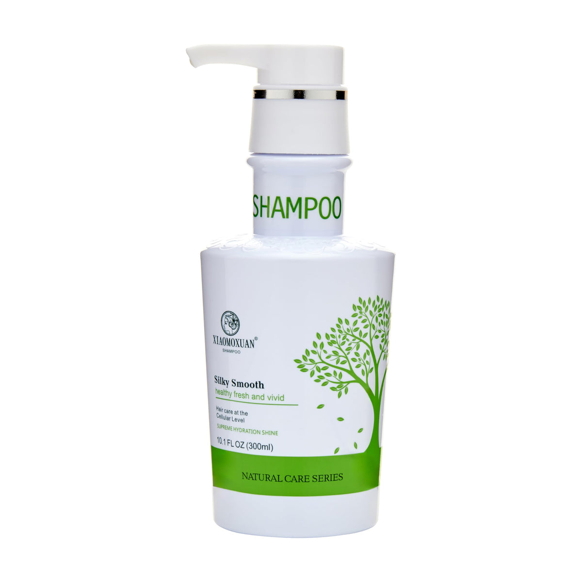 Xiaomoxuan Tea Tree Shampoo bottle shows soothing formula for dry scalp relief.