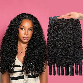 Xiaosa Burmese Curly Bundles water wave 20inch close-up for defined texture