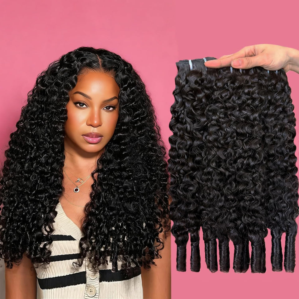 Xiaosa Burmese Curly Bundles water wave 20inch close-up for defined texture