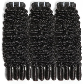 Xiaosa Burmese Curly Bundles water wave 22inch on stand shows length and shine