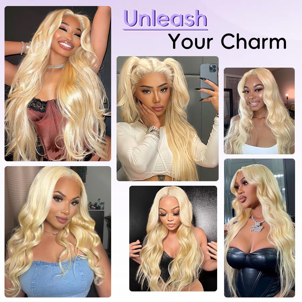 XIAPAY 613 lace front wig 13x6 transparent lace for seamless parting.