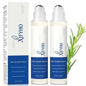 XIFYHO rosemary hair growth serum roll-on bottle supports daily scalp care.