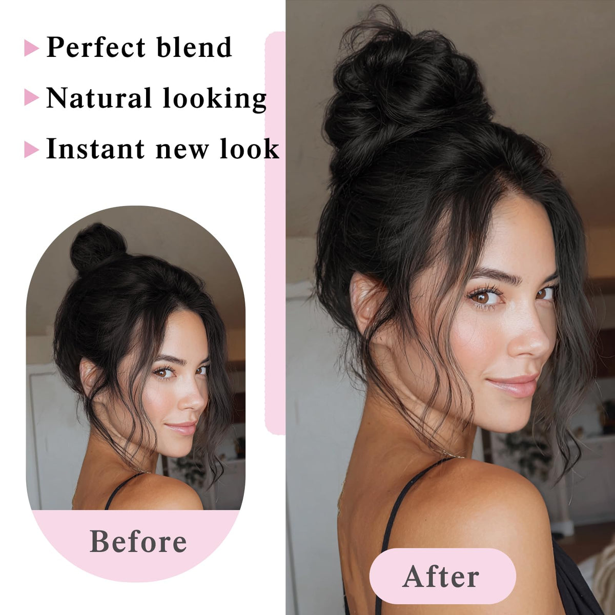 XIXISNOW fluffy bun with natural, bouncy curl texture