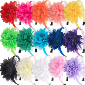 XIMA headbands with chiffon flower add a charming look for girls in photos.