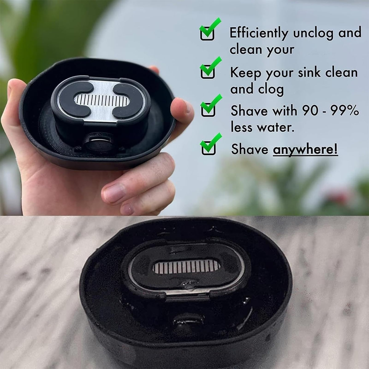 Water jets rinse blades thoroughly for a clean shave with Xingoaup Rinser