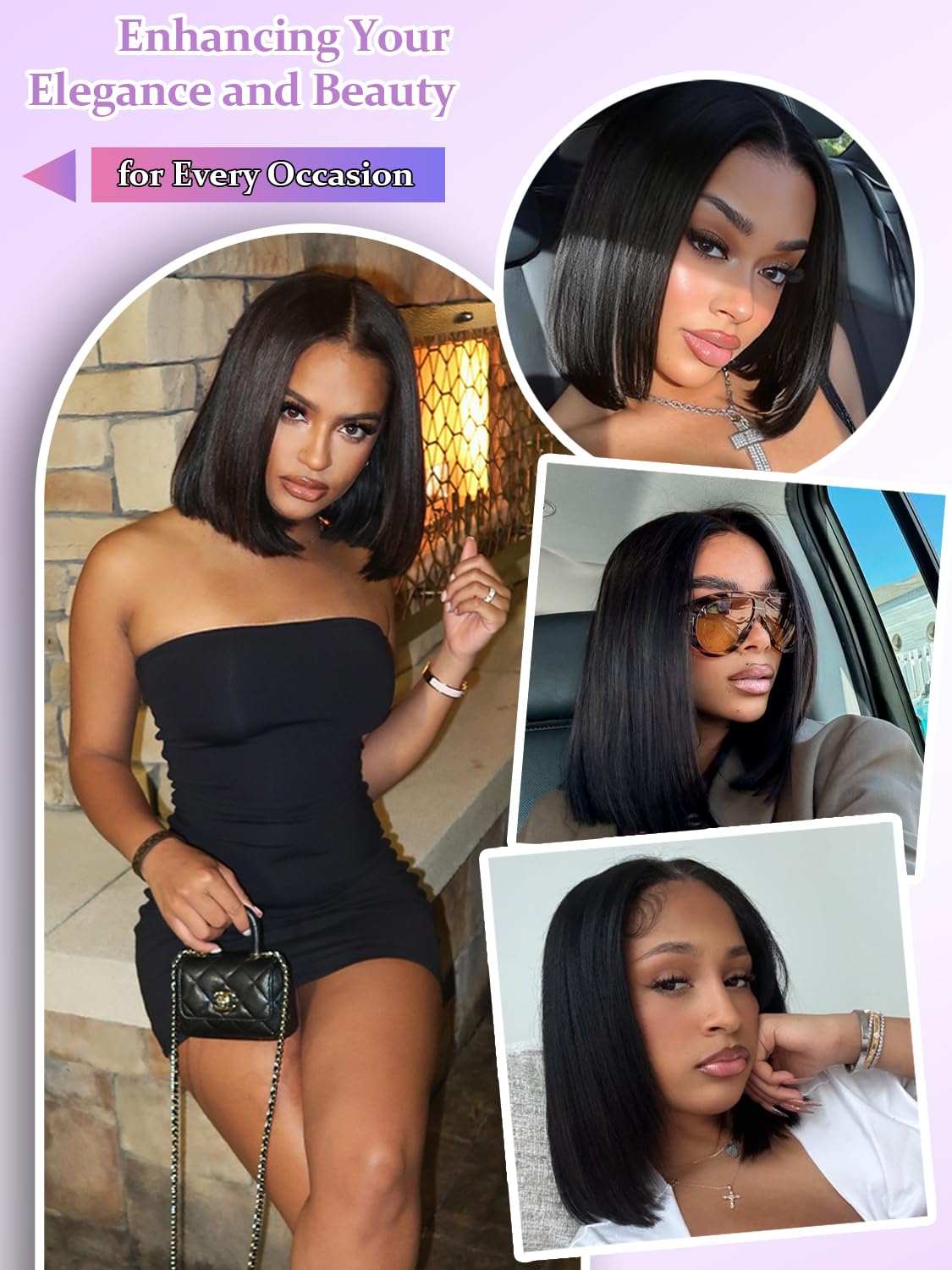 Xinjiju Bob Wig 14inch packaging image indicating tidy, ready-to-wear packaging