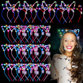 Xinnun cat ears headband glowing for eye-catching party vibes