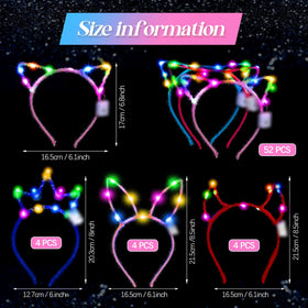 Xinnun crown headband glowing for festive photos and events
