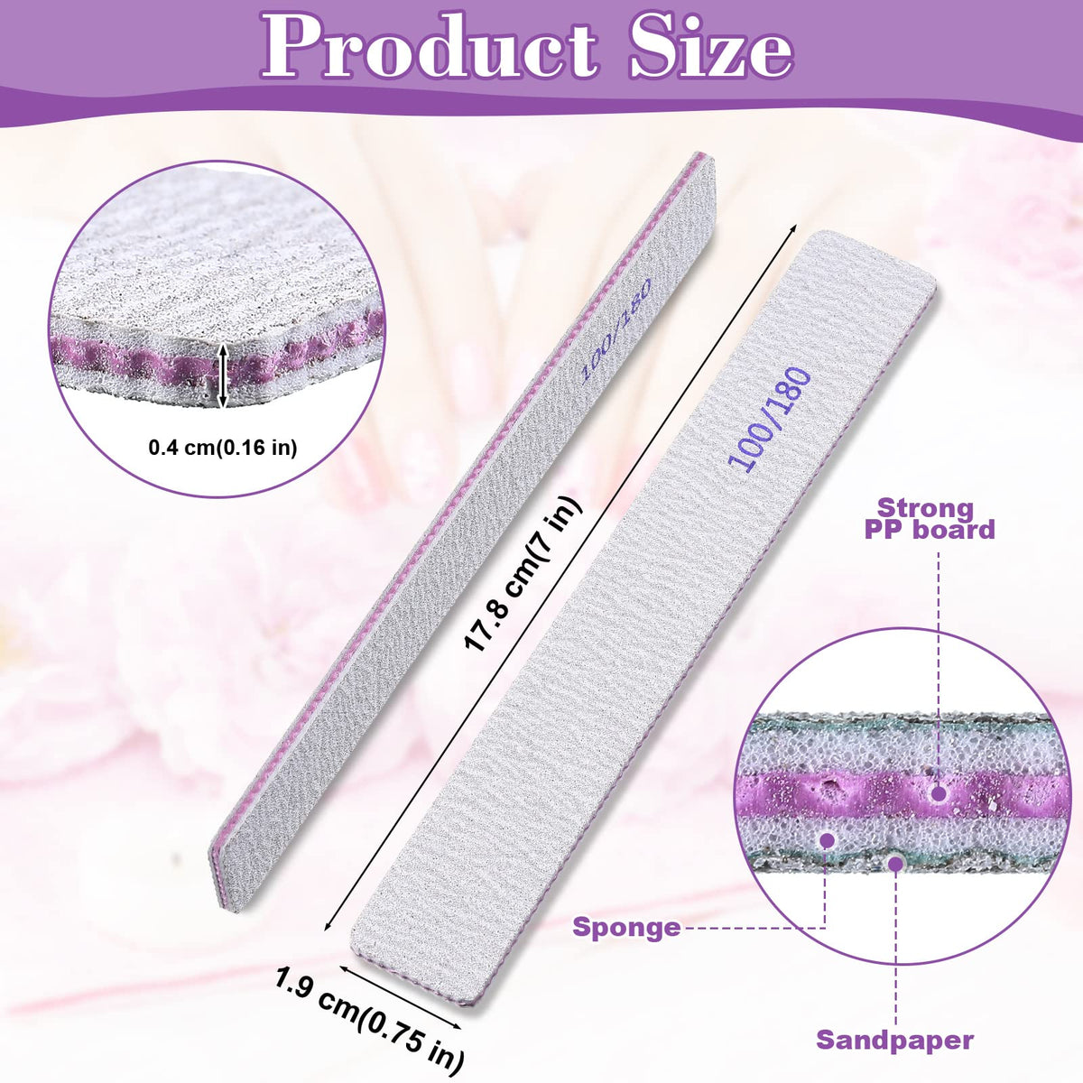 Xinnun emery boards made from PS material, durable for daily use