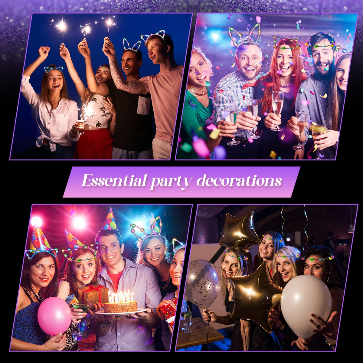 Xinnun glow party headbands bundle for bulk party planning.