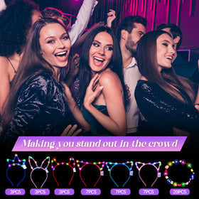 Xinnun LED ox ear headband adds playful costume detail.