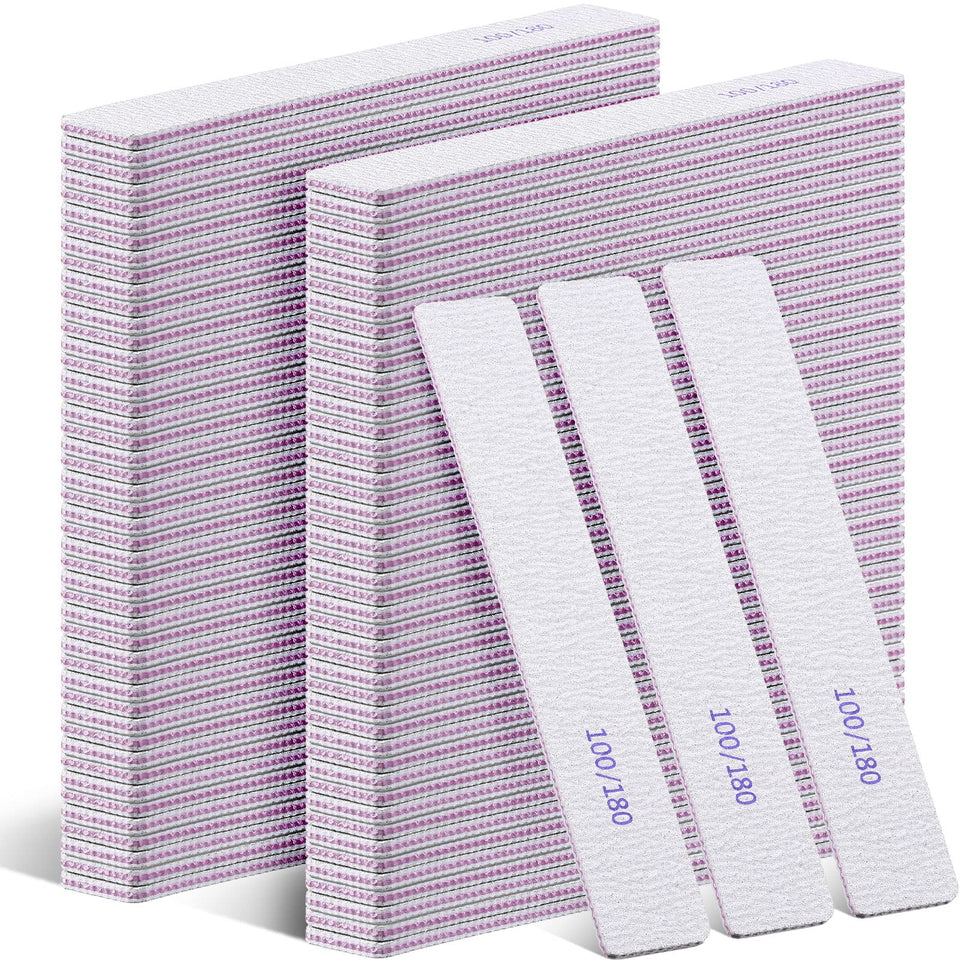 Xinnun nail files with 100/180 grit for double-sided shaping and smoothing