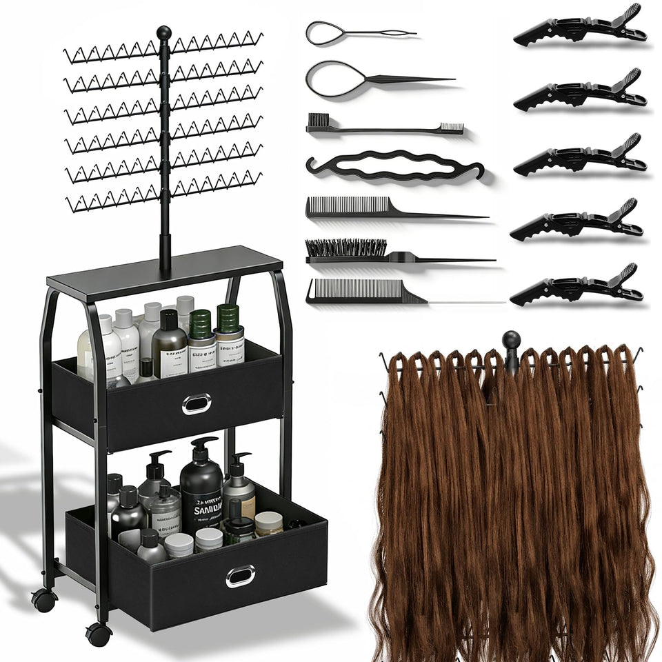 XINTUO braiding hair rack with wheels for easy mobility in salons