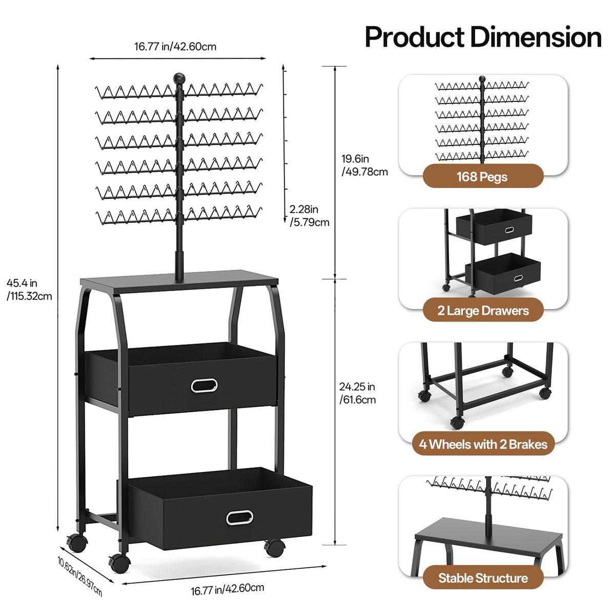 XINTUO braiding stand with drawers for organized tool storage