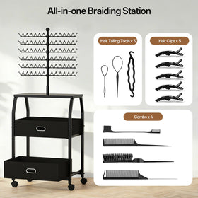 XINTUO hair braiding tools kit includes combs and pins