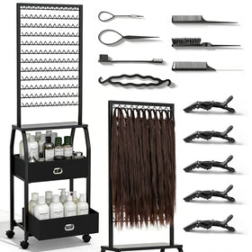 XINTUO braiding hair rack with wheels for easy salon mobility