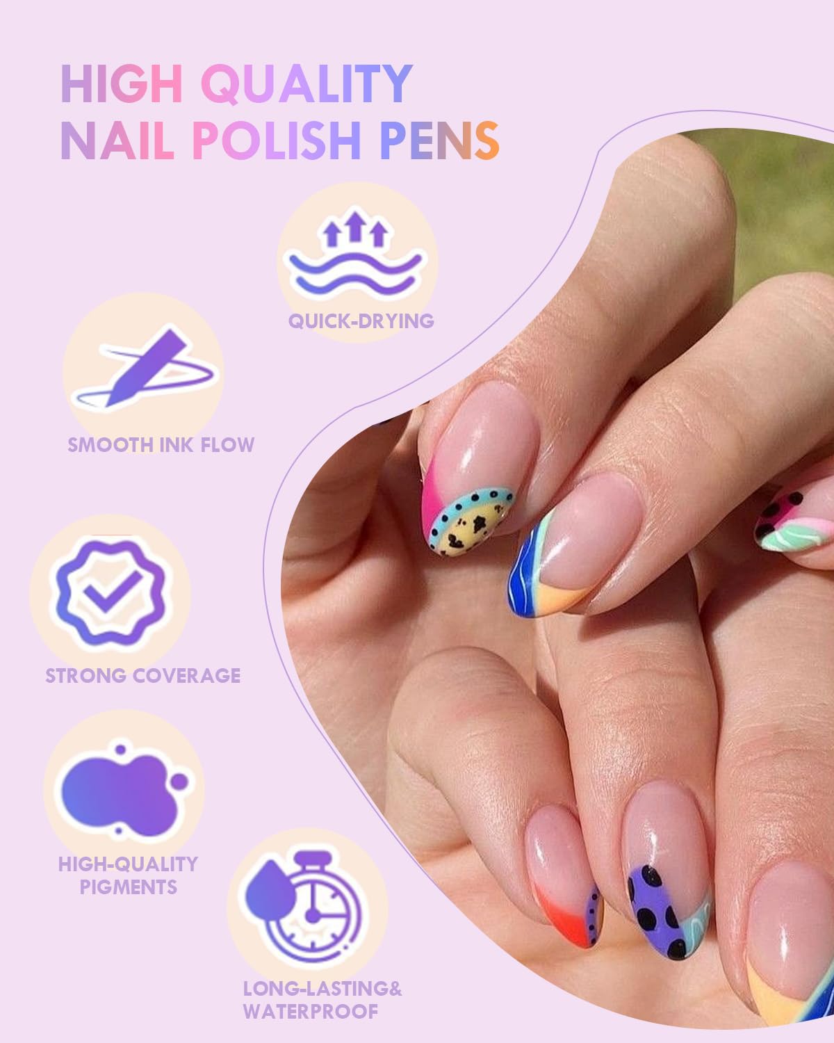 Xipan 1–8mm precision tip enables fine lines and detailed nail designs.