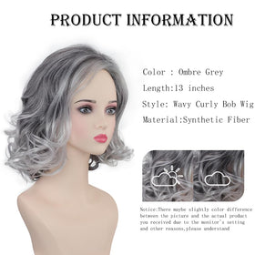 XIUFAXIRUSI grey-to-white layered wig with soft texture for cosplay.