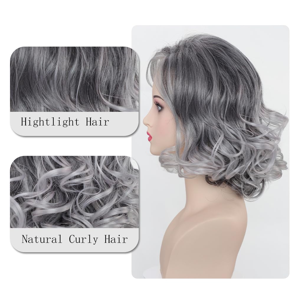 XIUFAXIRUSI wavy bob wig provides flattering volume for parties.