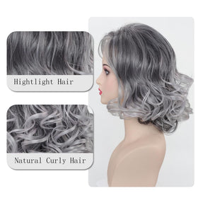XIUFAXIRUSI wavy bob wig provides flattering volume for parties.