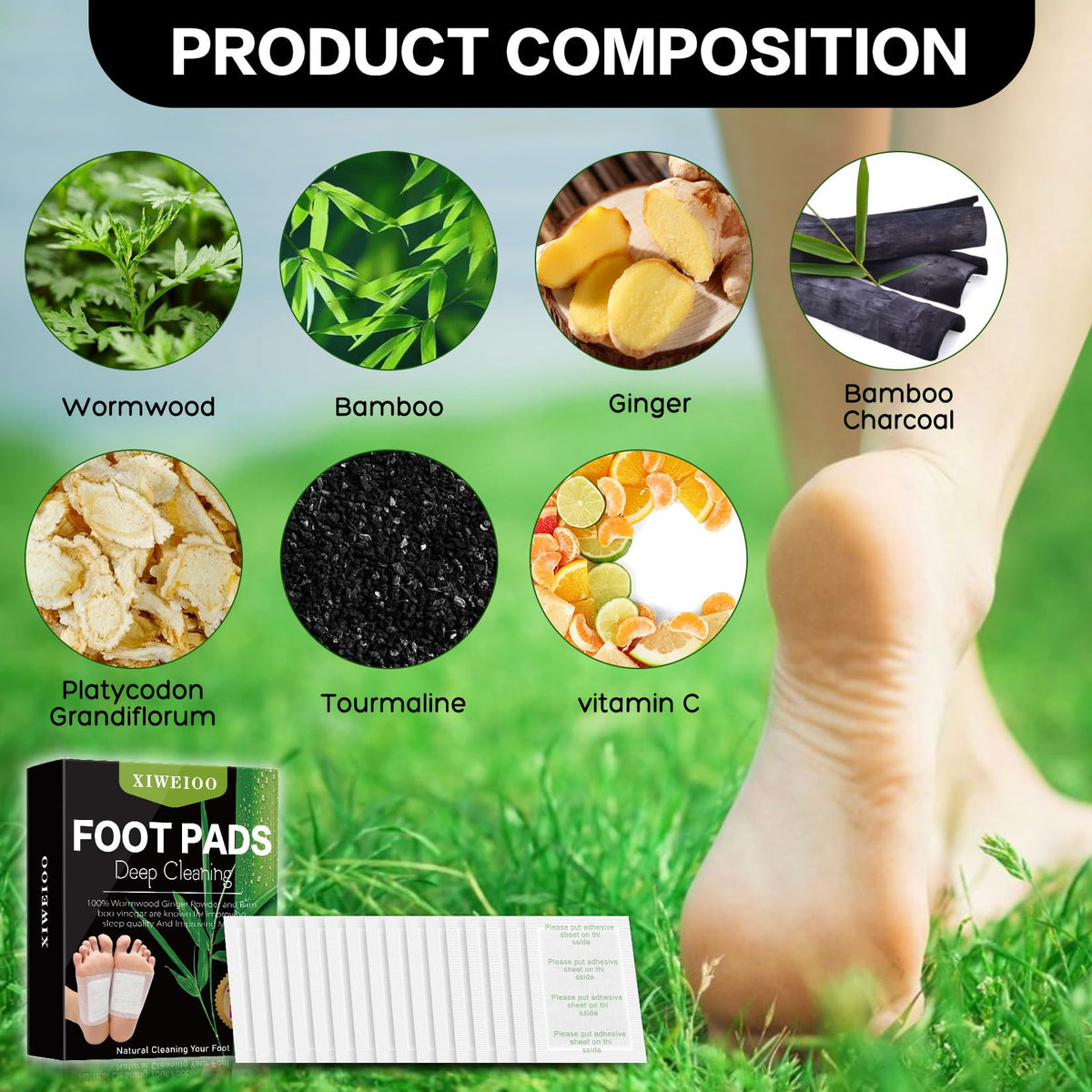 xiweioo wormwood ginger blend foot pads for relaxation before sleep