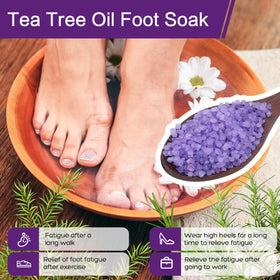 xiweioo Foot Salt Kit rose bottle with petals for soothing foot care.