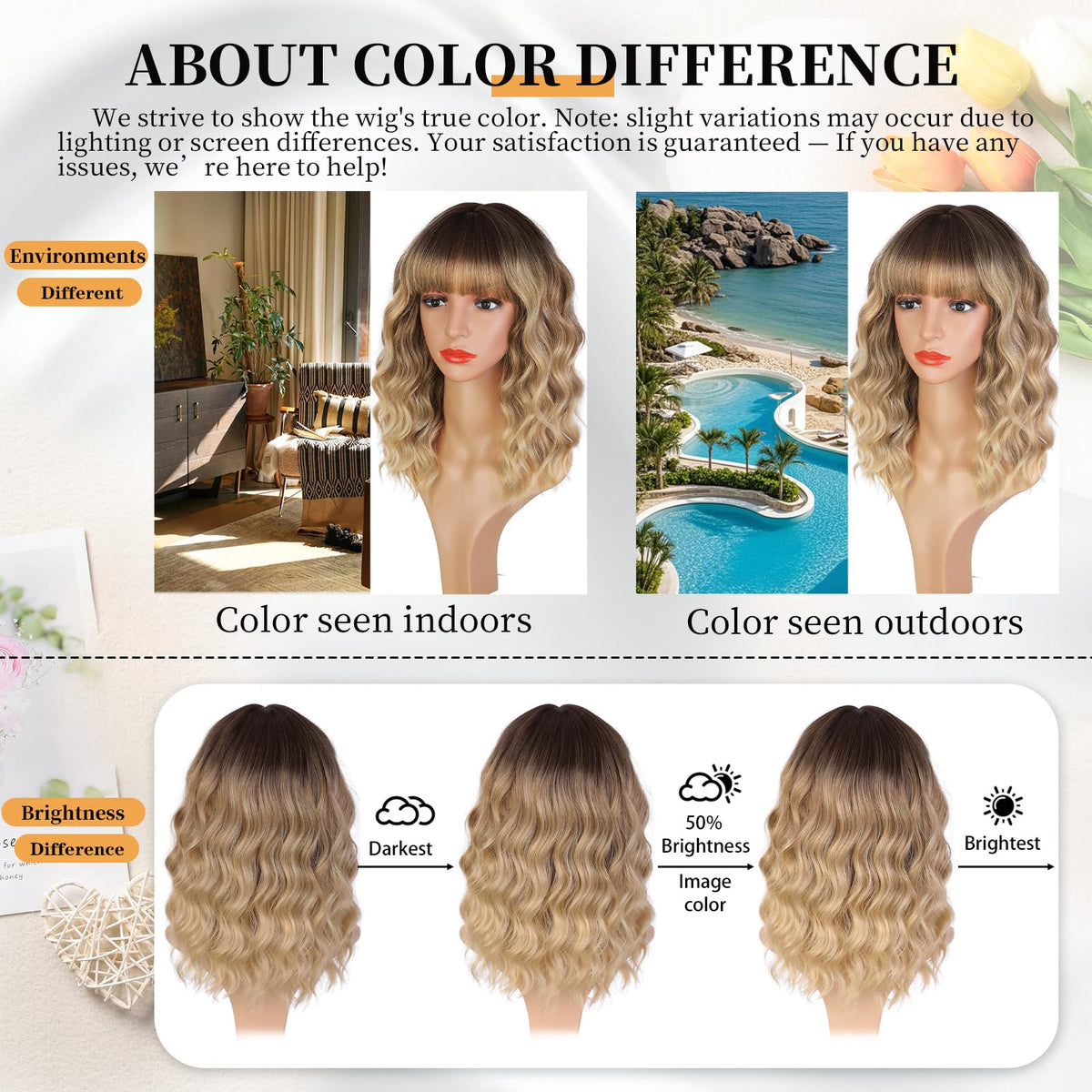 XIXIBI blonde wig adjustable net and fixings for secure fit