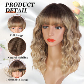 XIXIBI blonde wig back view with full waves and seamless transition