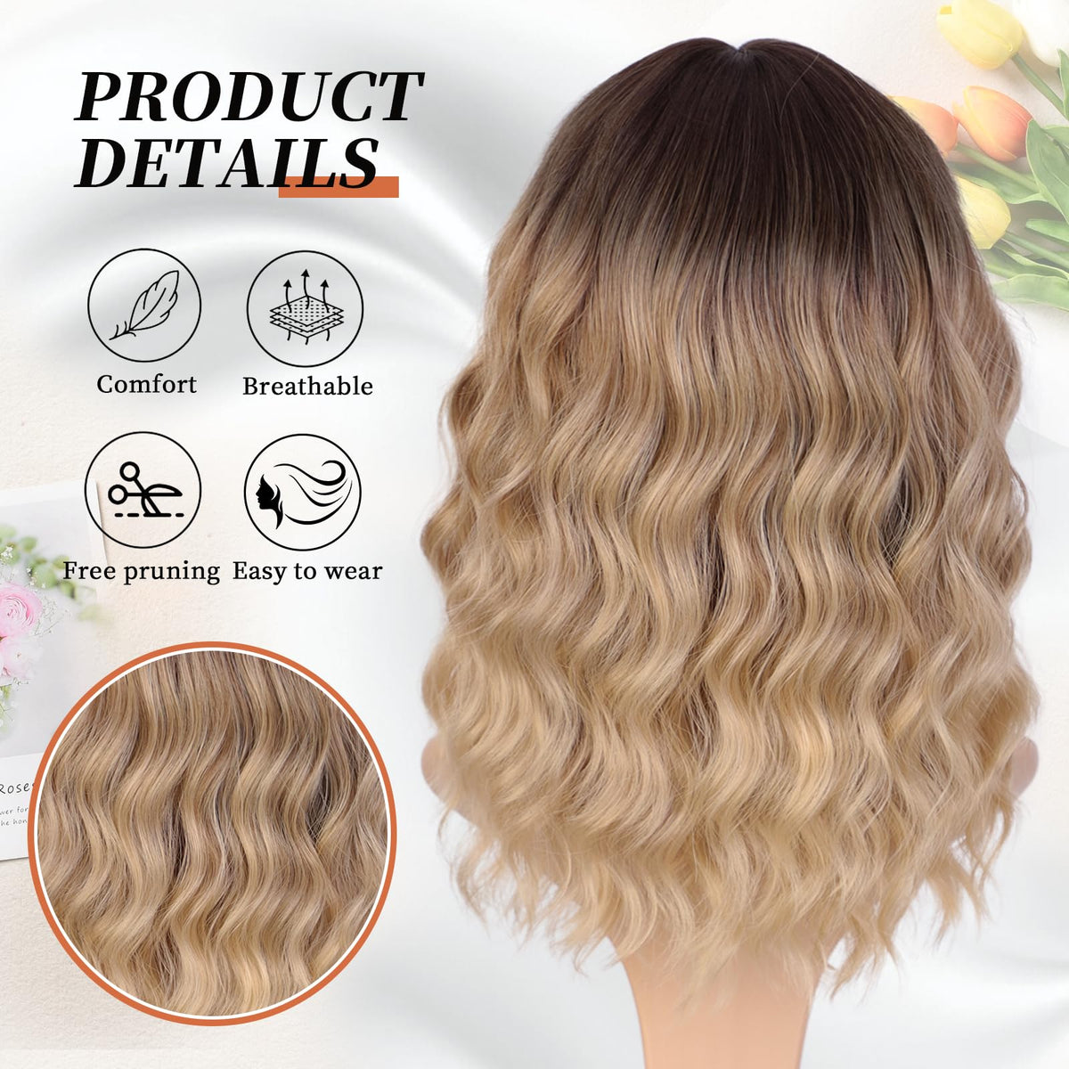 XIXIBI blonde wig easy maintenance and lightweight design