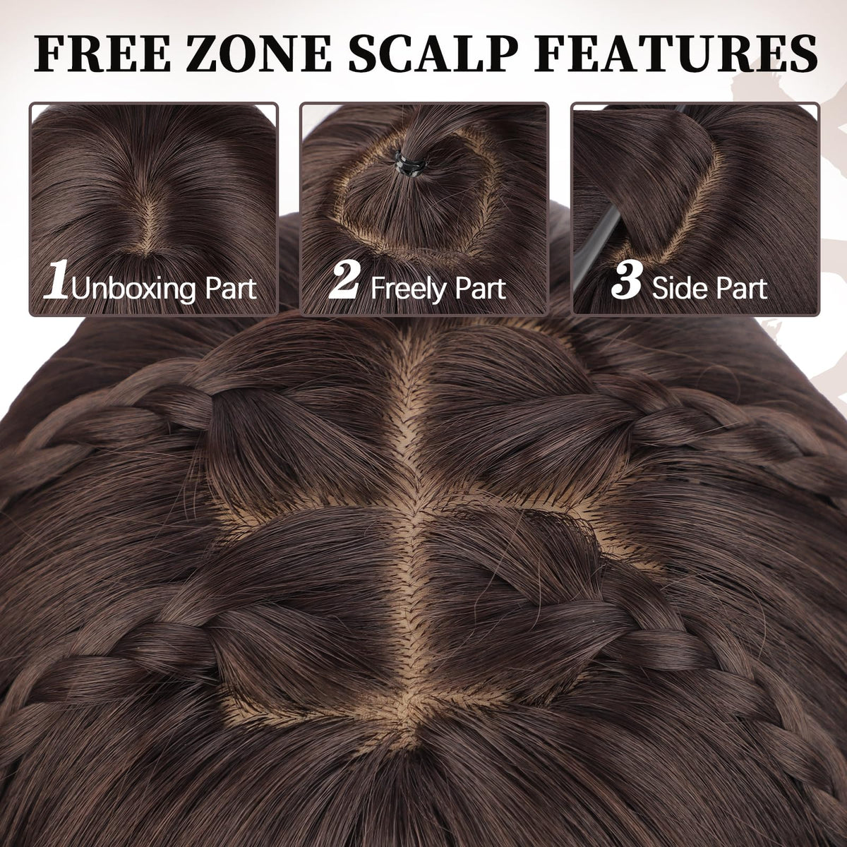 XIXIBI Brown Wig with Bangs offers a layered design with dynamic movement.