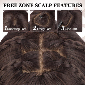 XIXIBI Brown Wig with Bangs offers a layered design with dynamic movement.