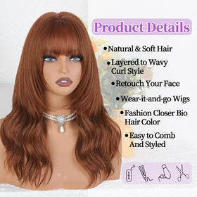 XIXIBI ginger wig 18-inch layered style adds volume and movement.