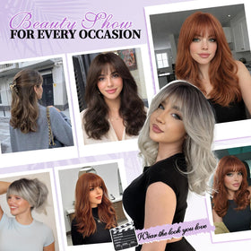 XIXIBI ginger wig heat-resistant fibers for versatile styling options.