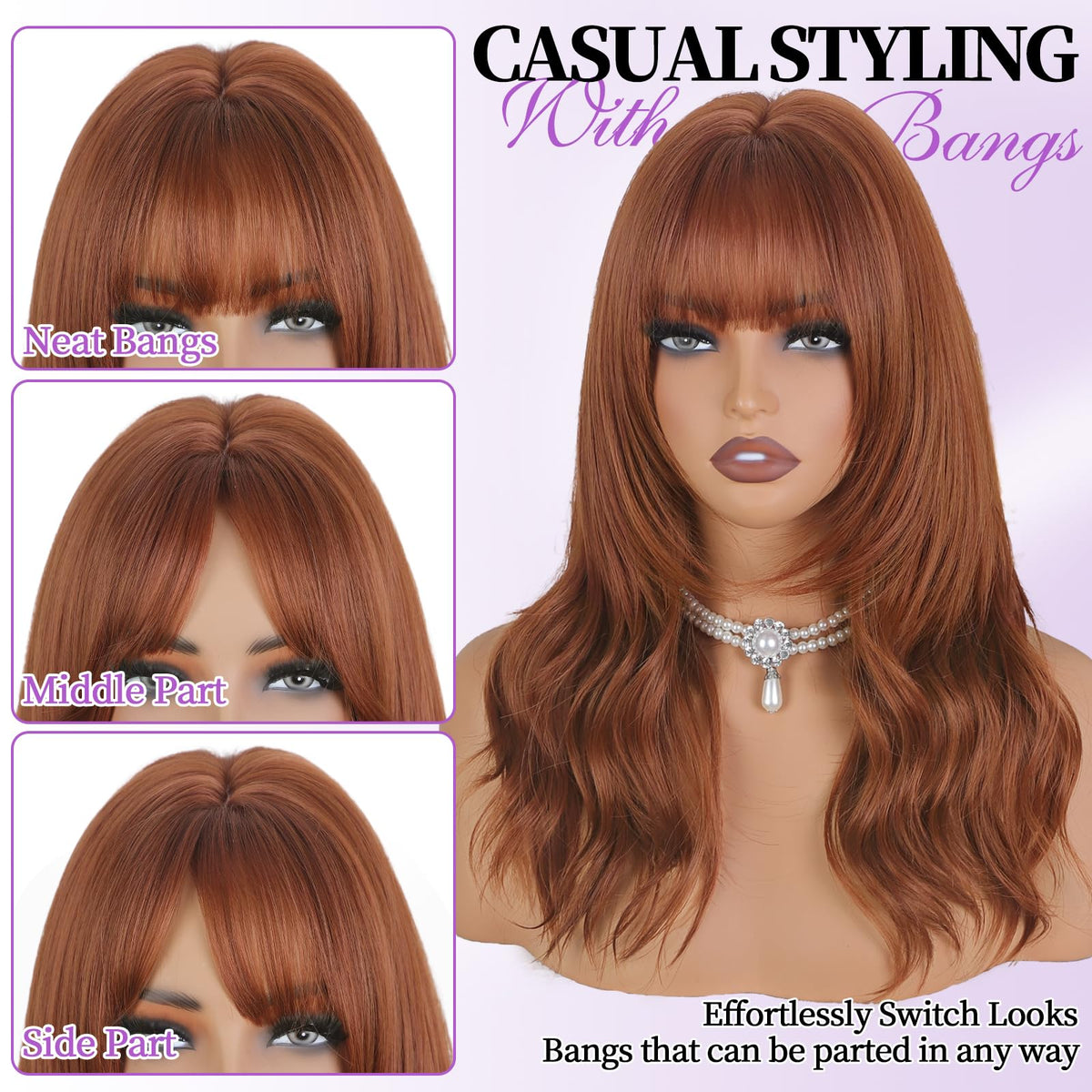 XIXIBI ginger wig lightweight cap keeps you cool and comfortable.