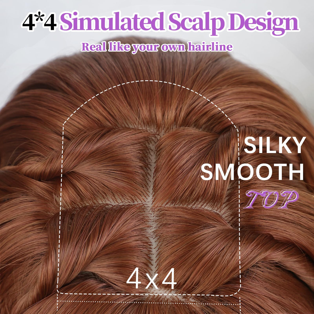 XIXIBI ginger wig realistic hairline for seamless daily wear.