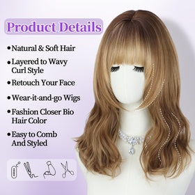 XIXIBI ombre brown highlights give a natural sun-kissed look.
