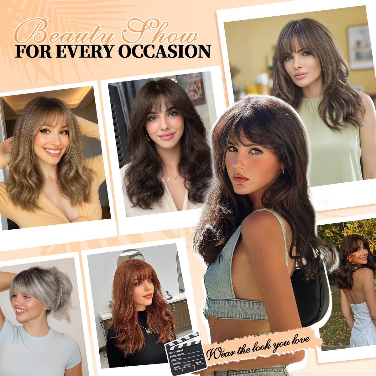 XIXIBI ombre wig with bangs heat resistant fibers styling up to 170 C.
