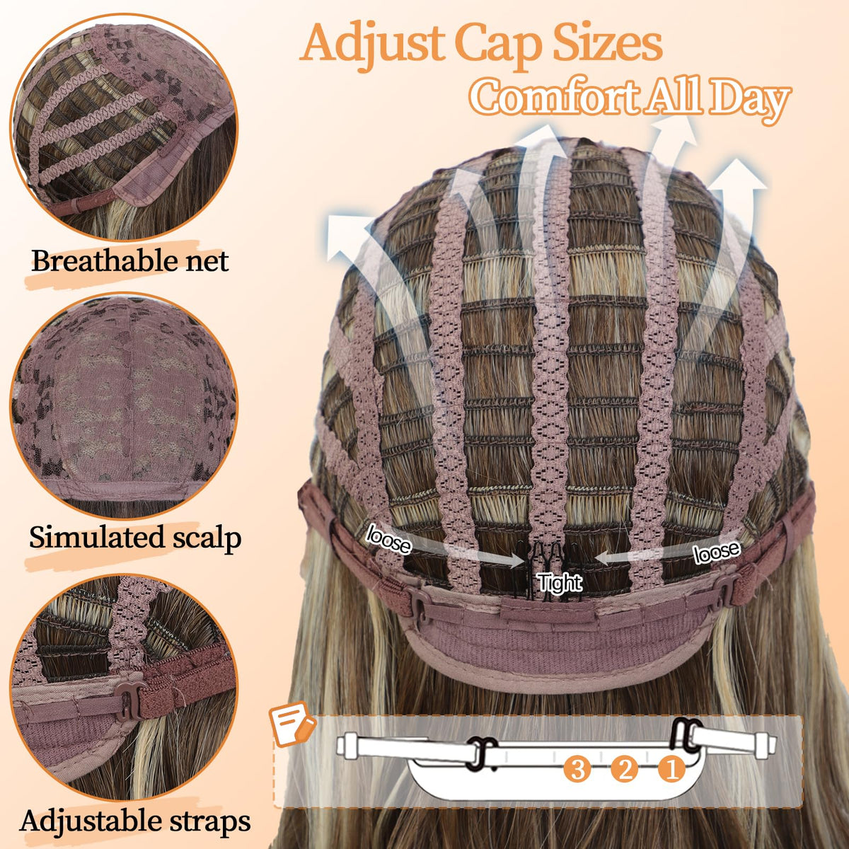 XIXIBI ombre wig with bangs face framing layers enhance natural contour.
