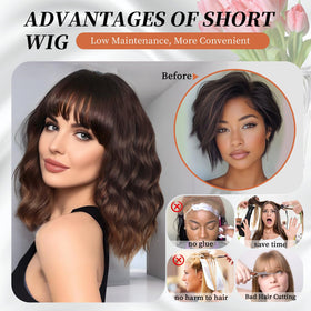 XIXIBI wavy texture ombre brown look highlights fashion-forward versatility.