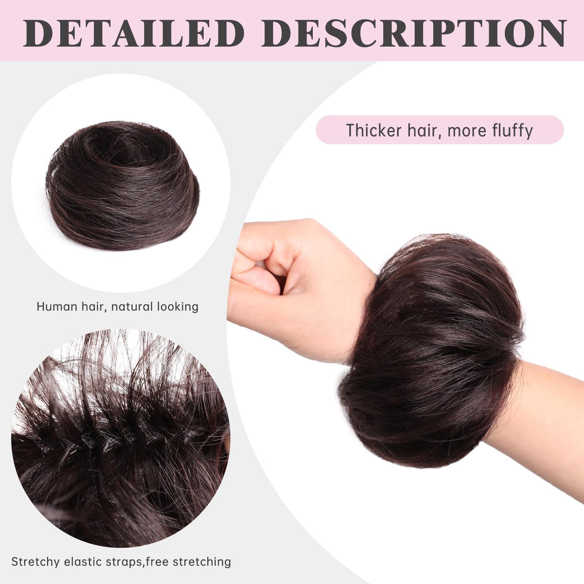 XIXISNOW donut-style updo bun with fluffy volume and natural curl