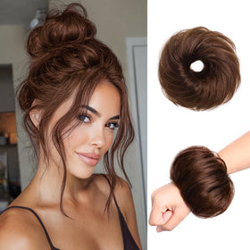 XIXISNOW messy bun hair piece close-up showing natural texture and realistic blend