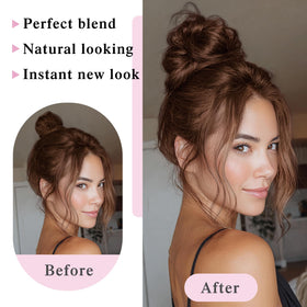 XIXISNOW messy bun in natural light highlighting color and softness
