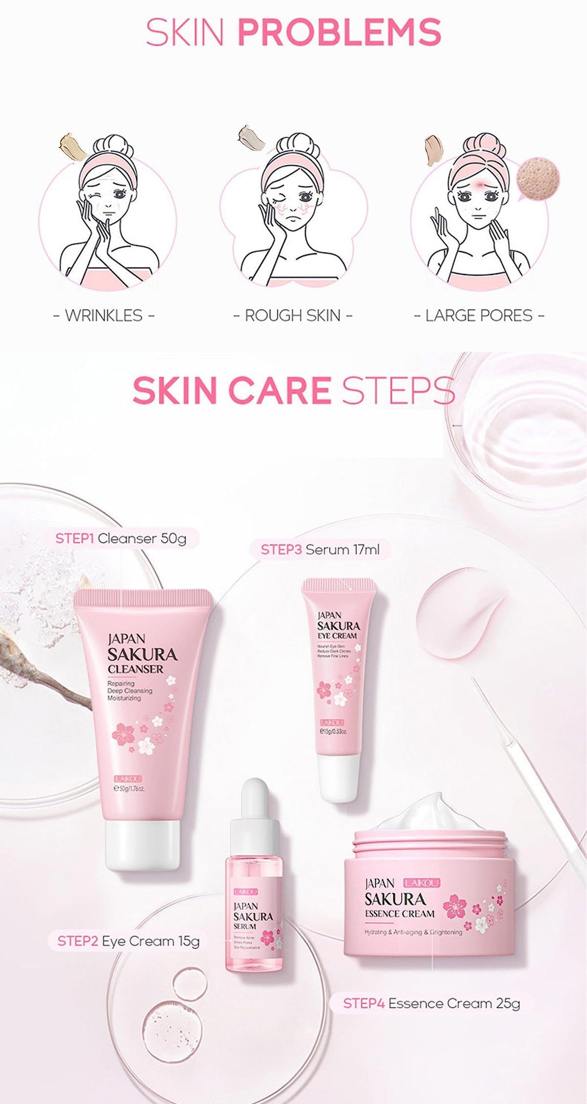 XJBD Sakura Essence provides lightweight hydration for daily care